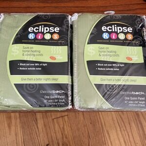ECLIPSE Blackout Curtain Panel 42" x 84" Color Light Green Thermaback